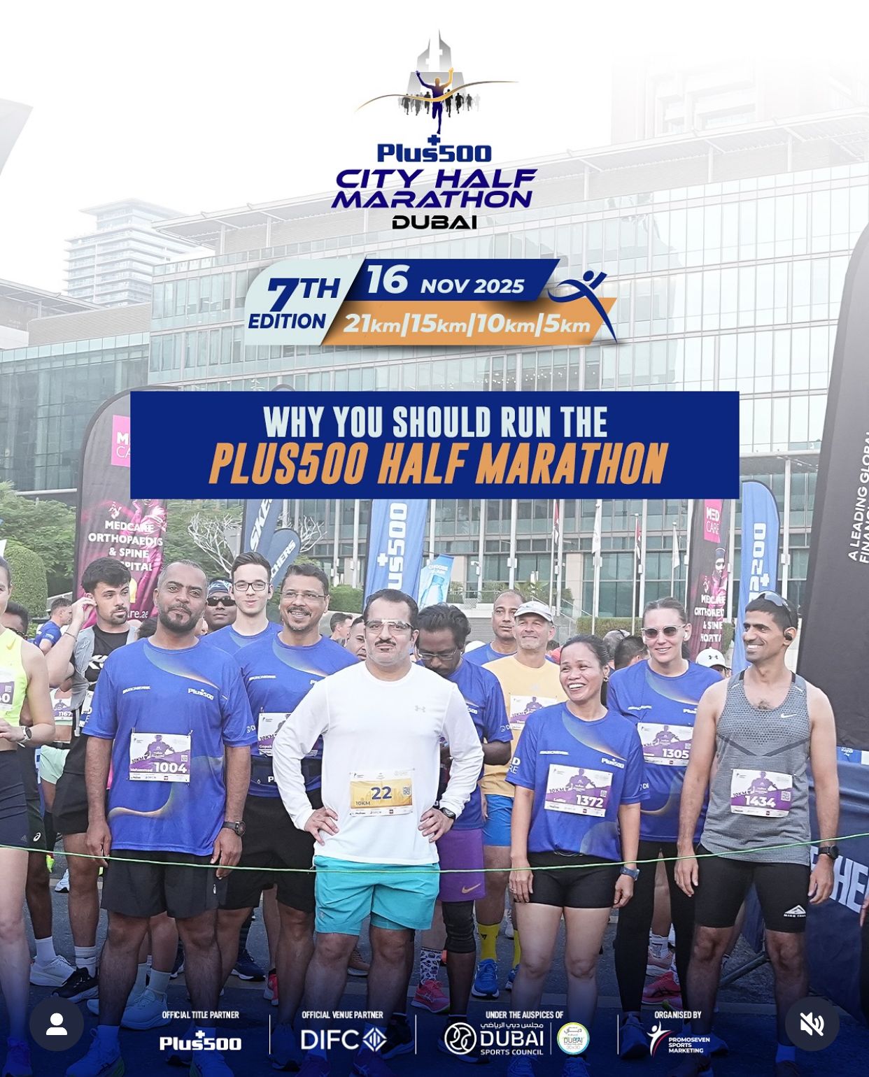 Plus500 City Half Marathon Dubai 2025 event banner
