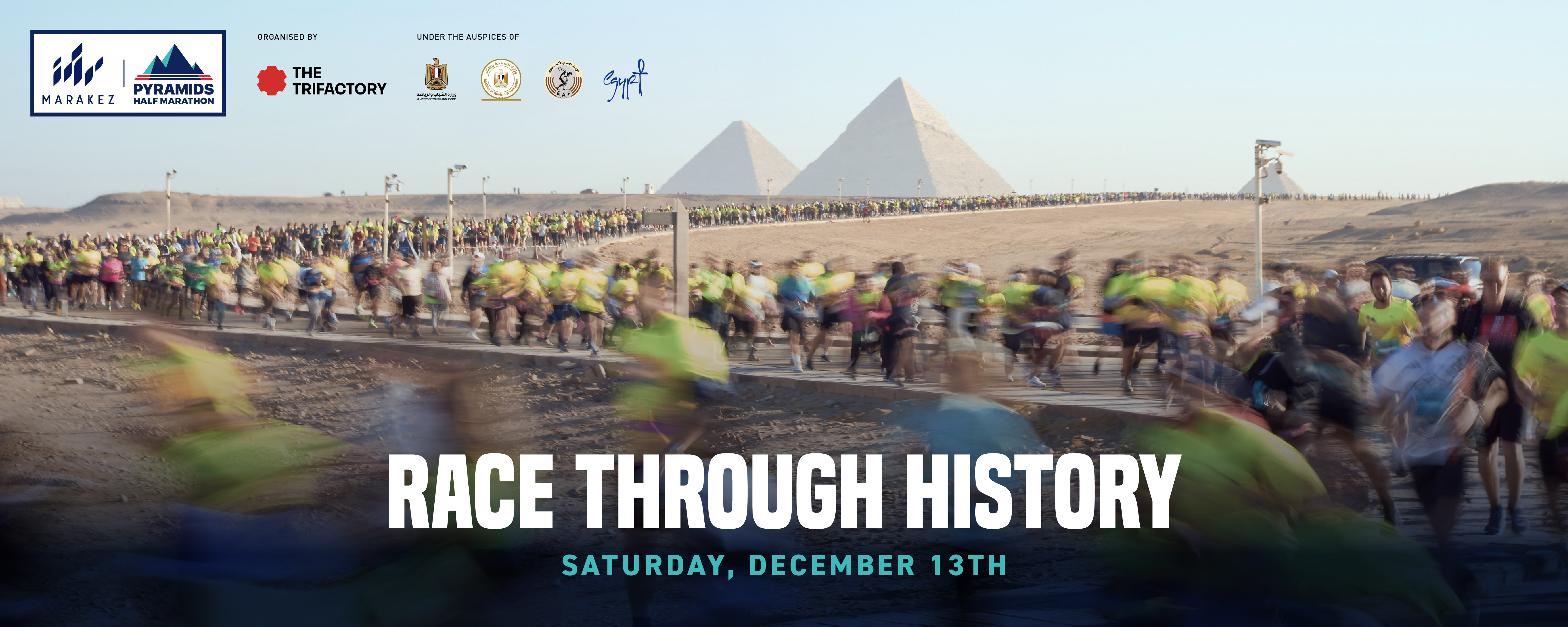 Marakez Pyramids Half Marathon | December 2025 event banner