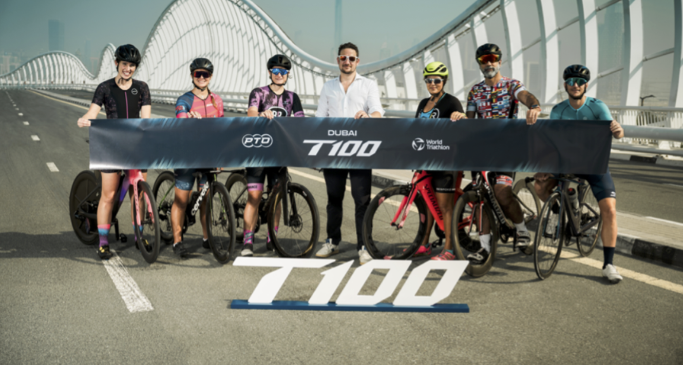Dubai T100 Triathlon event banner