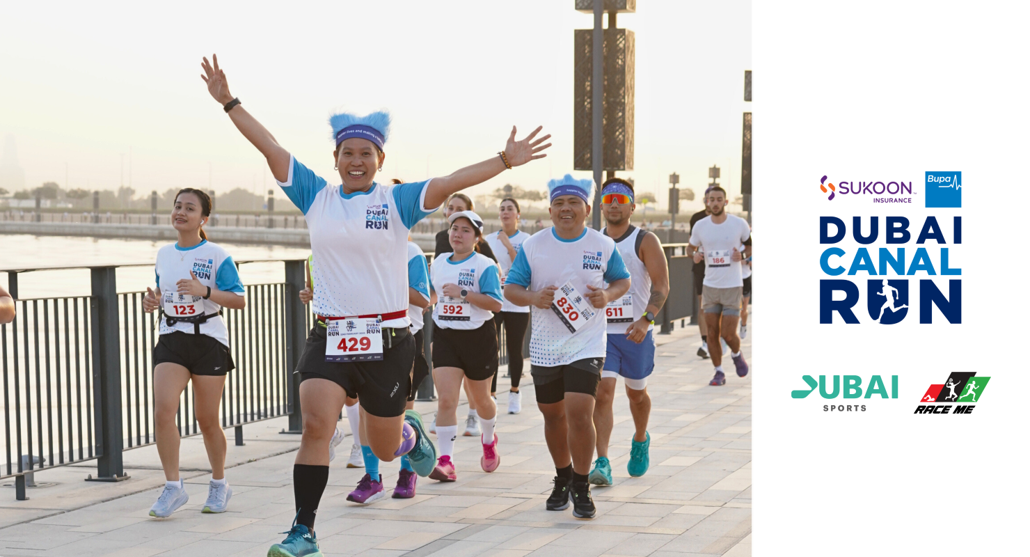 The Sukoon and Bupa Global Dubai Canal Run 2026 - Brokers event banner